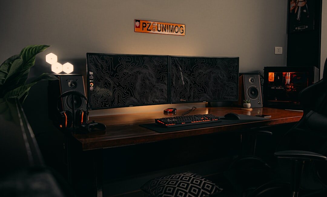 mystery writer desk setup